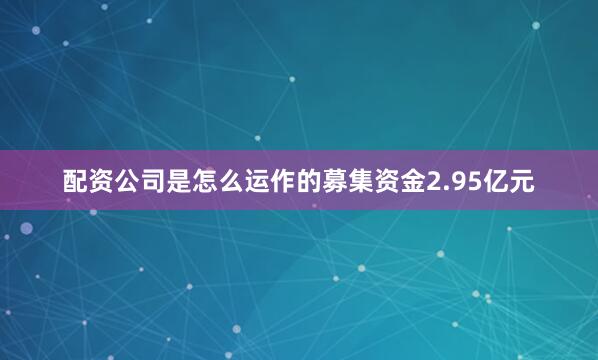 配资公司是怎么运作的募集资金2.95亿元